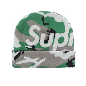 Supreme Camo Green Big Logo Beanie FW25
